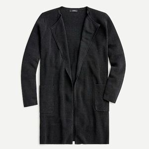 NWT J. Crew Juliette Collarless Sweater Blazer in Black Linen Blend